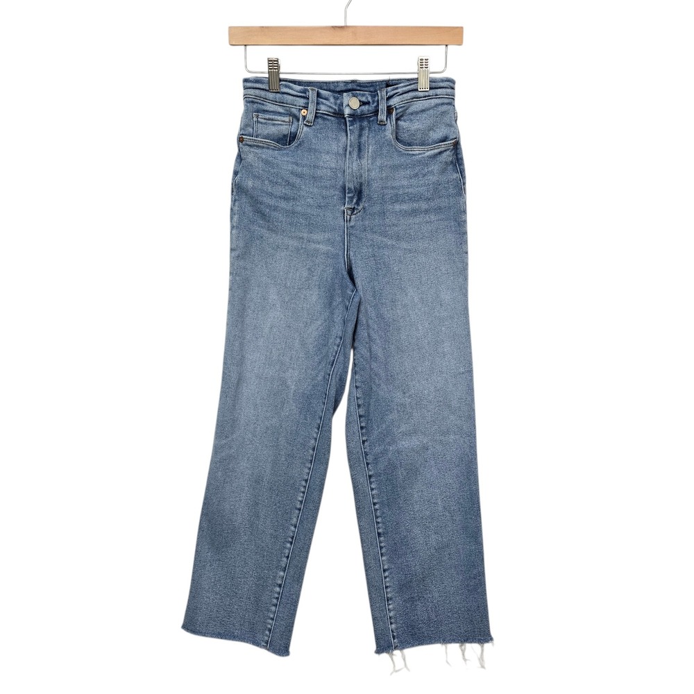 Blank NYC The Baxter Ribcage Straight Leg Jeans Blue Raw Hem Women's Size 27